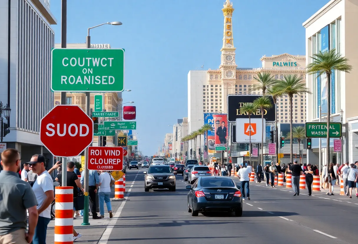 Traffic disruption in Las Vegas during Vice President visit