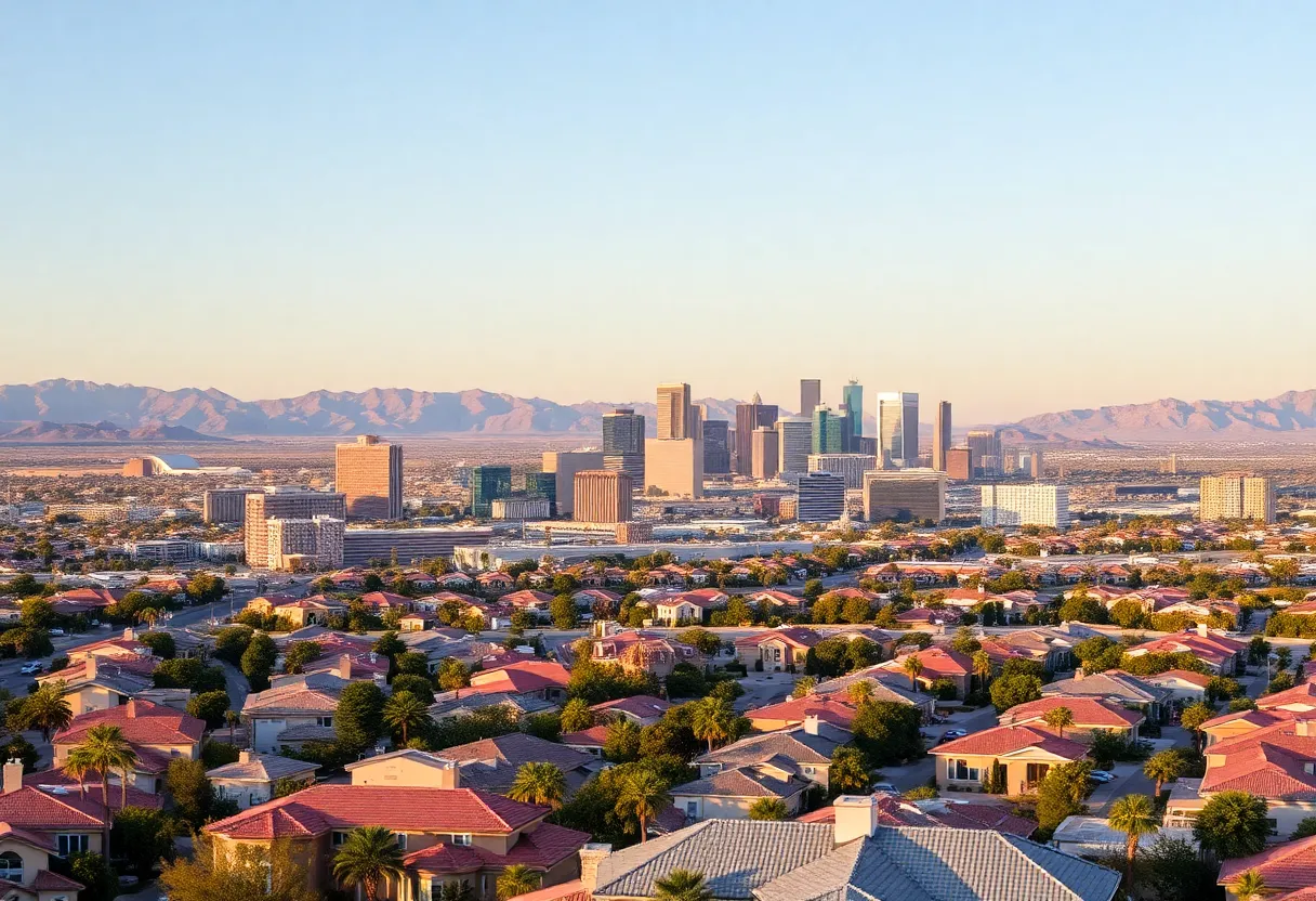 Aerial view of Las Vegas Valley showcasing residential areas and city skyline