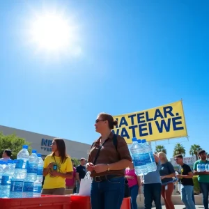 Volunteers participating in a water drive in Las Vegas