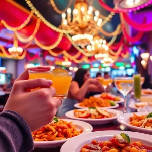 Tequila shots and Mexican dishes at Lucia Restaurant