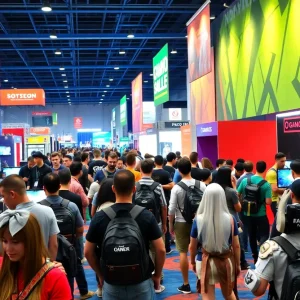 Attendees enjoying the LVL UP Expo 2024 gaming event in Las Vegas.