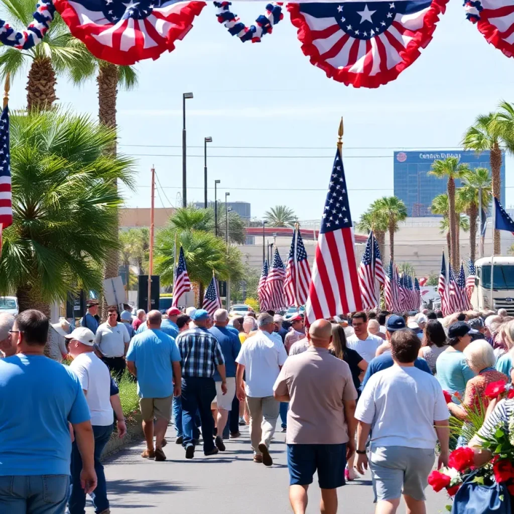Community members participating in Memorial Day events in Las Vegas