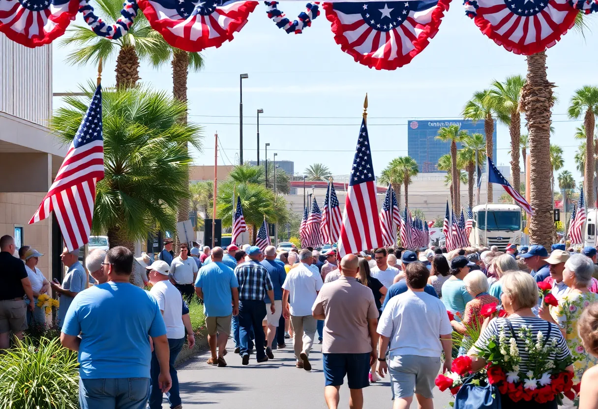 Community members participating in Memorial Day events in Las Vegas