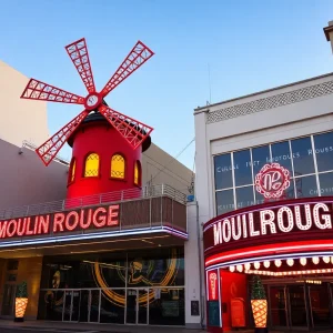 Neon sign of the Moulin Rouge Hotel in Las Vegas.