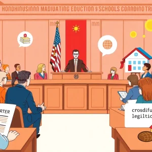 Illustration of legislative debate on Nevada education funding