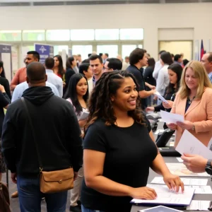 Job seekers interacting with employers at North Las Vegas Job Fair