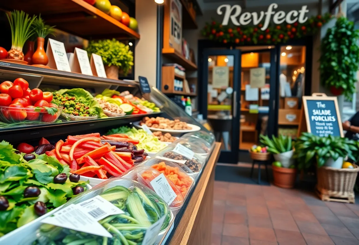 New Salad and Go store opening in Silverado Ranch with healthy meal options displayed.