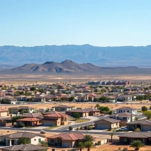 A housing development in Southern Nevada with desert scenery