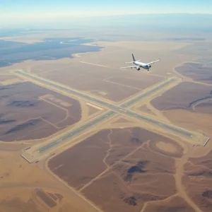 Aerial view of proposed airport site in Southern Nevada