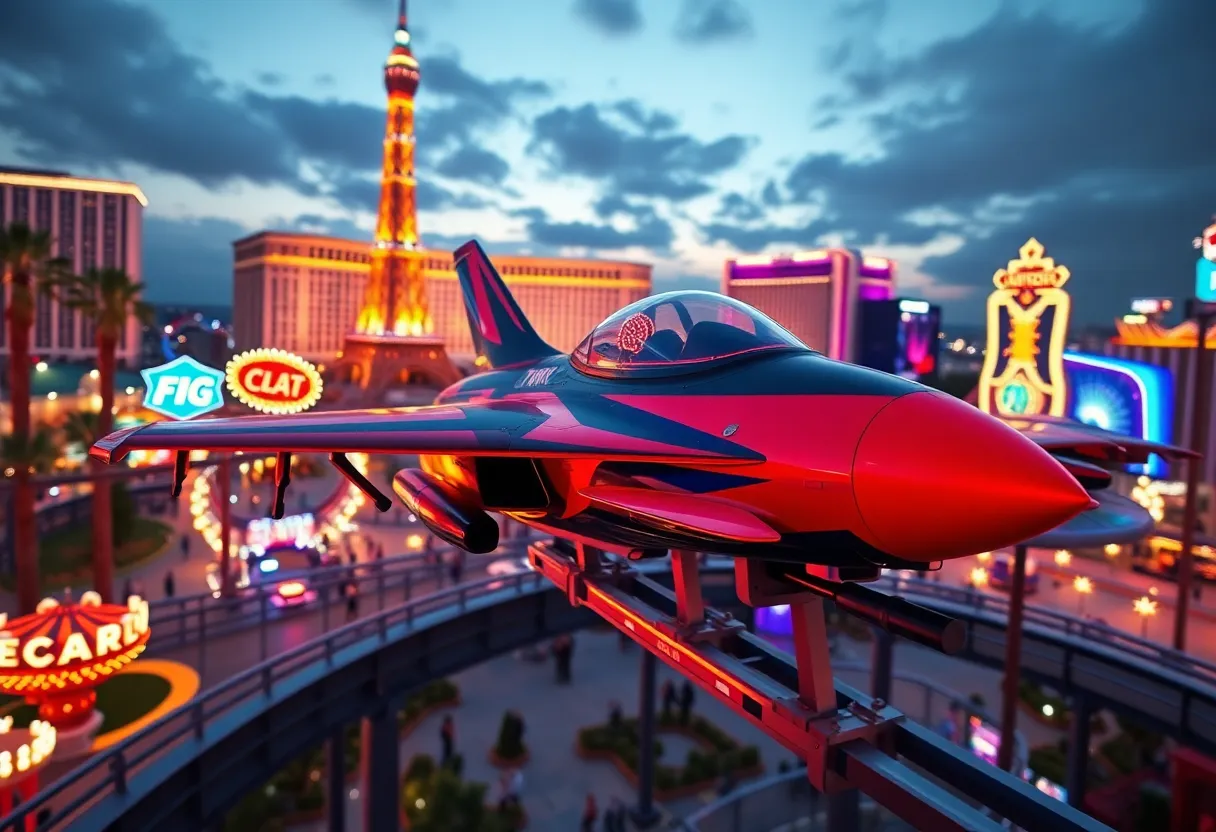 Rendering of the Top Gun Las Vegas attraction with fighter jet simulators
