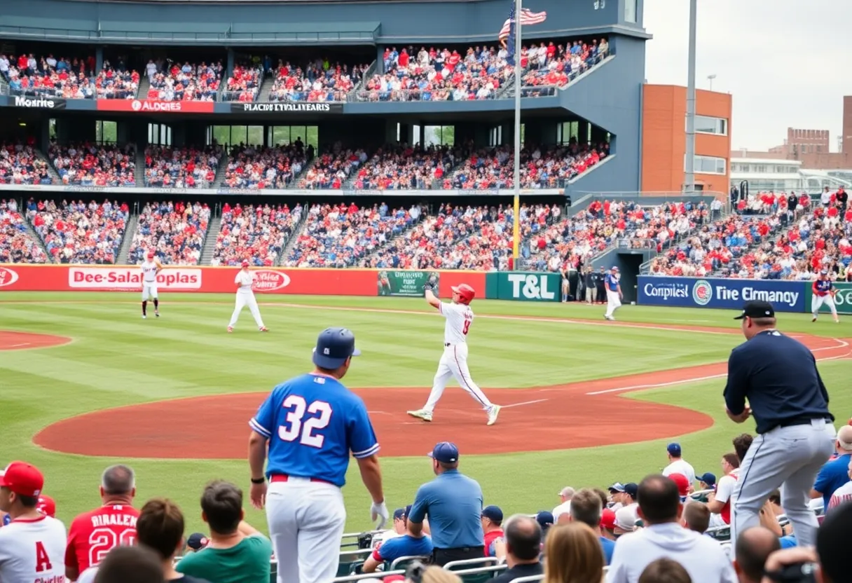 UNLV baseball players in action during a championship game