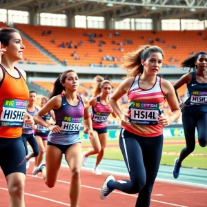 UNLV Women's Track & Field athletes competing in various events.