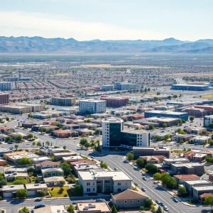 Aerial view of urban expansion in Nevada cities.