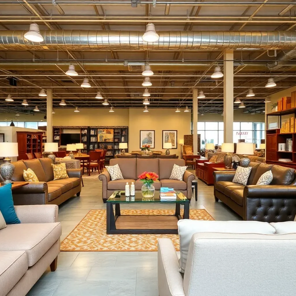 Interior of ReStore displaying affordable home furnishings