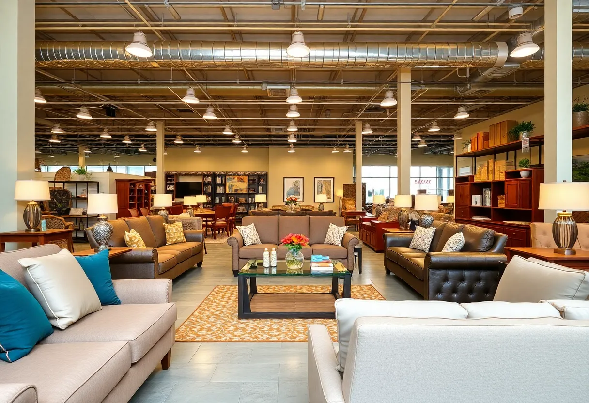 Interior of ReStore displaying affordable home furnishings