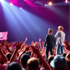 Backstreet Boys performing at a New Kids on the Block concert