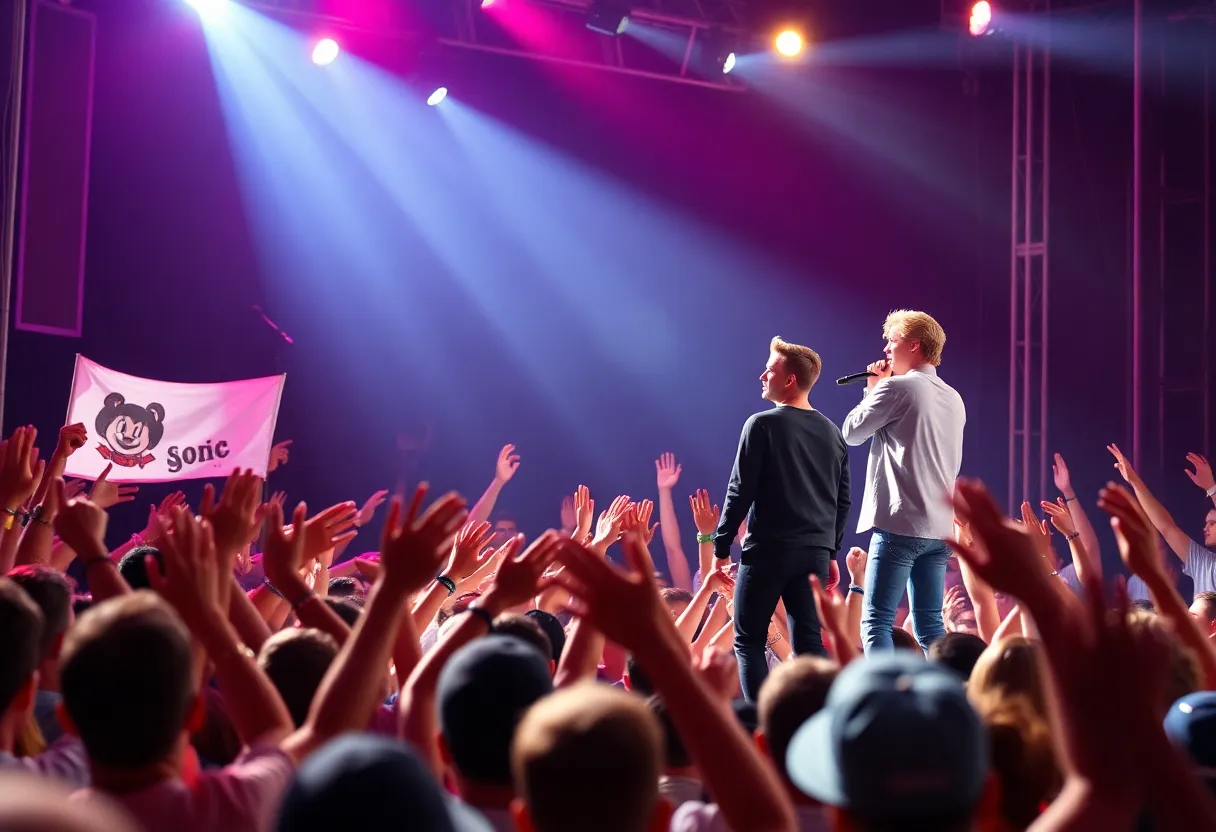 Backstreet Boys performing at a New Kids on the Block concert