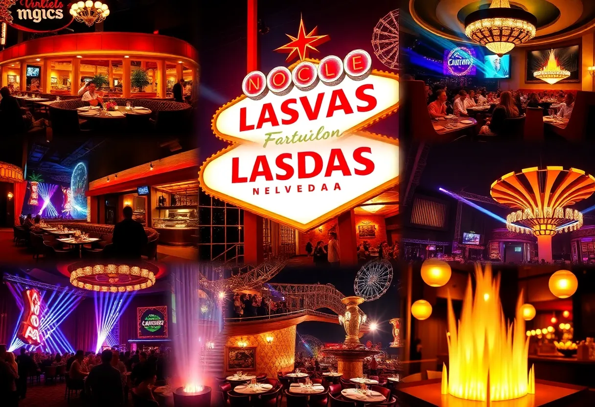 A collage of Las Vegas dining and entertainment highlights