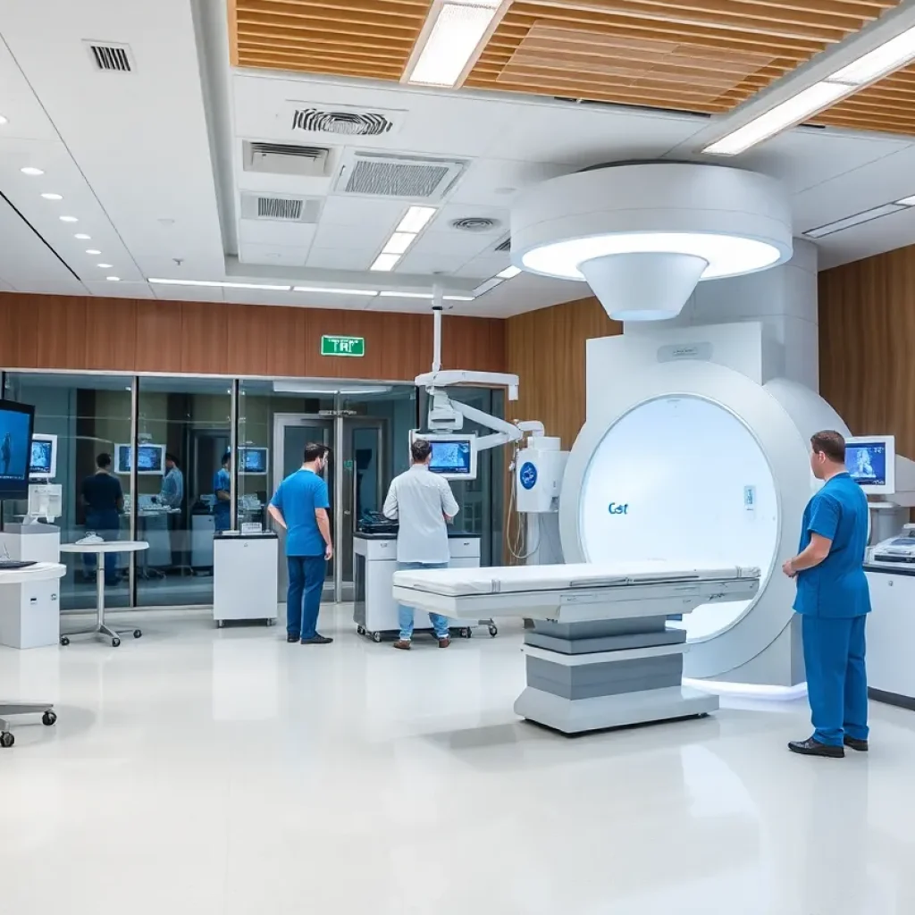 Interior view of MountainView Hospital's cancer treatment facility.