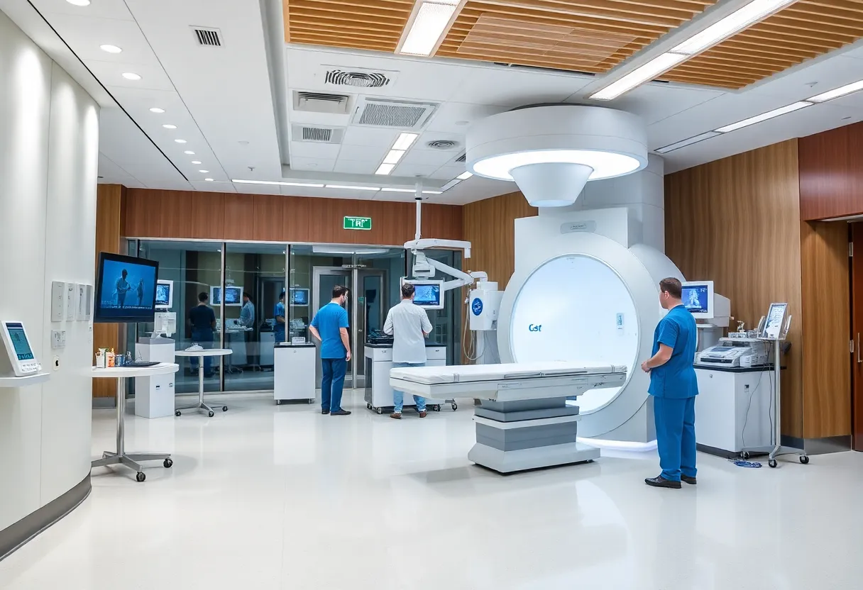 Interior view of MountainView Hospital's cancer treatment facility.