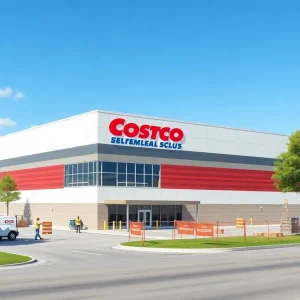 Construction of a Costco warehouse in Spring Valley, Las Vegas.