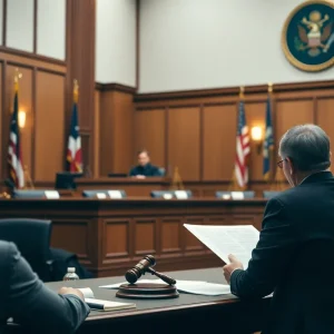 Judge ruling in a courtroom regarding immigration and gun laws