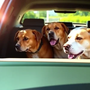 Four deceased dogs in a parked vehicle on a hot day