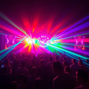 Crowd at an electronic dance music festival