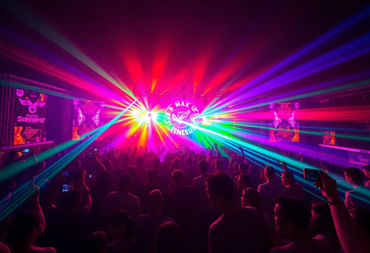 Crowd at an electronic dance music festival