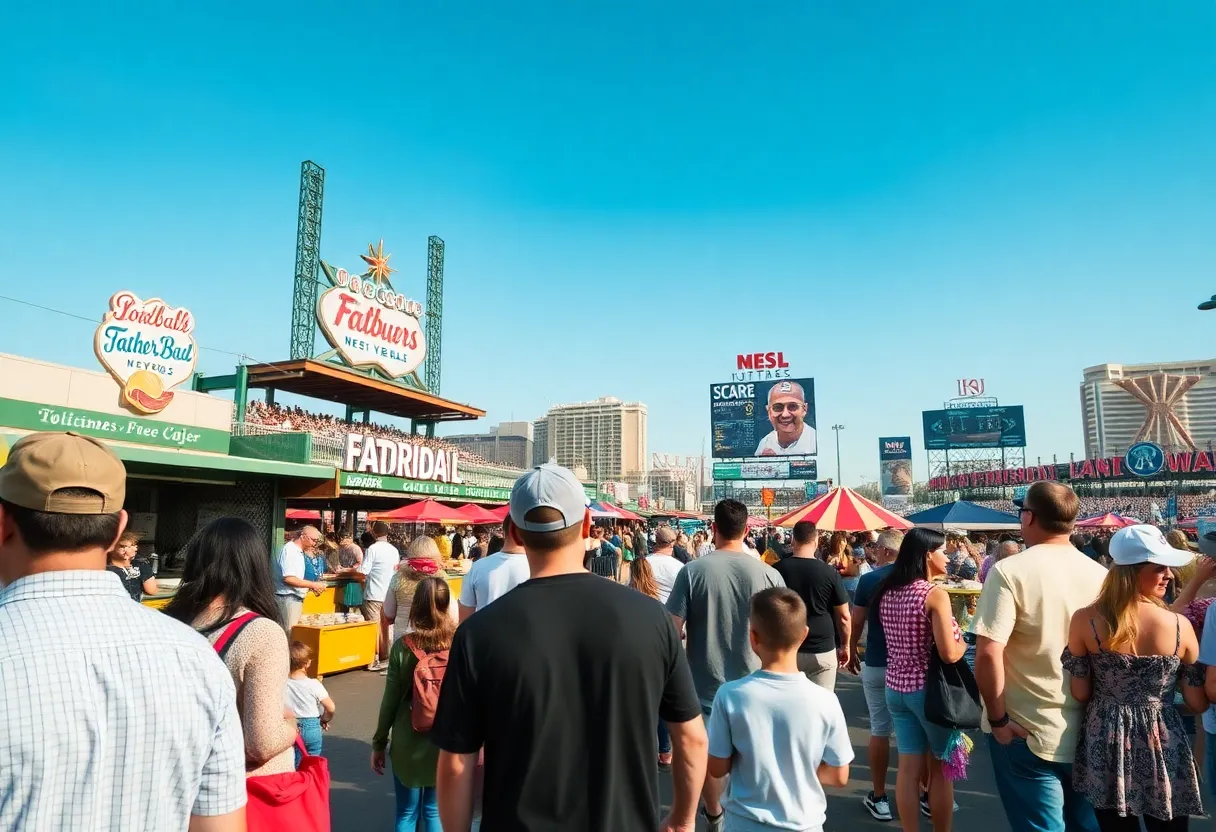 Families celebrating Father's Day in Las Vegas with various activities.