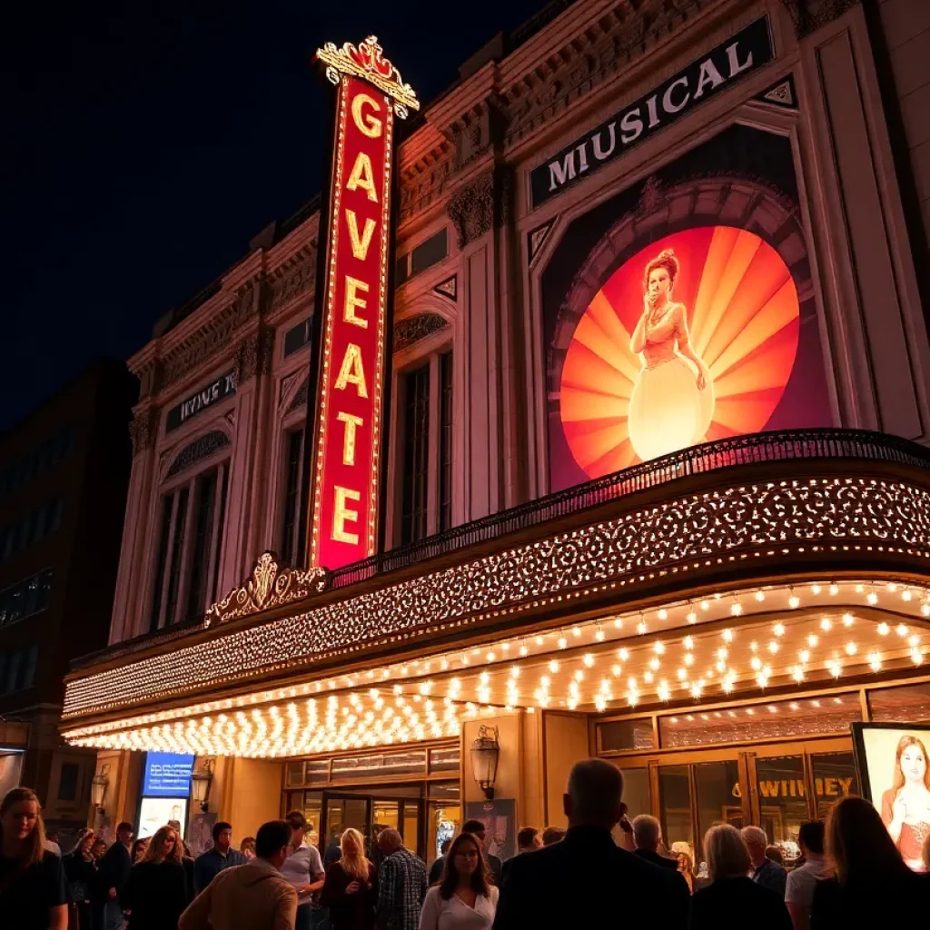 Audience outside The Smith Center during Hamilton performances