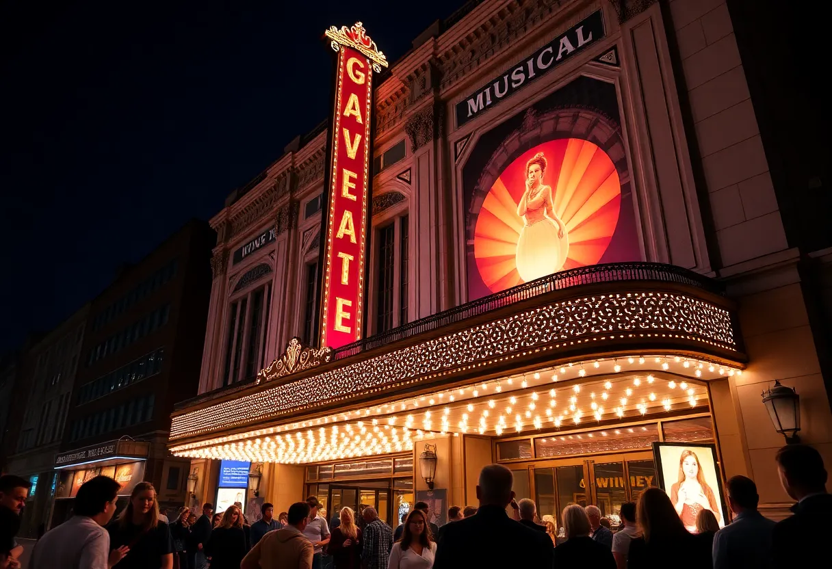 Audience outside The Smith Center during Hamilton performances
