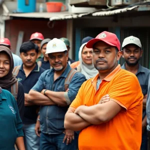 Diverse Hispanic workers collaborating in Las Vegas