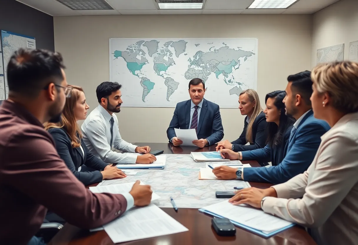 Professionals discussing national security