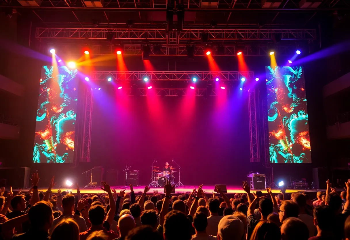 Exciting concert scene at Las Vegas with a vibrant stage and audience