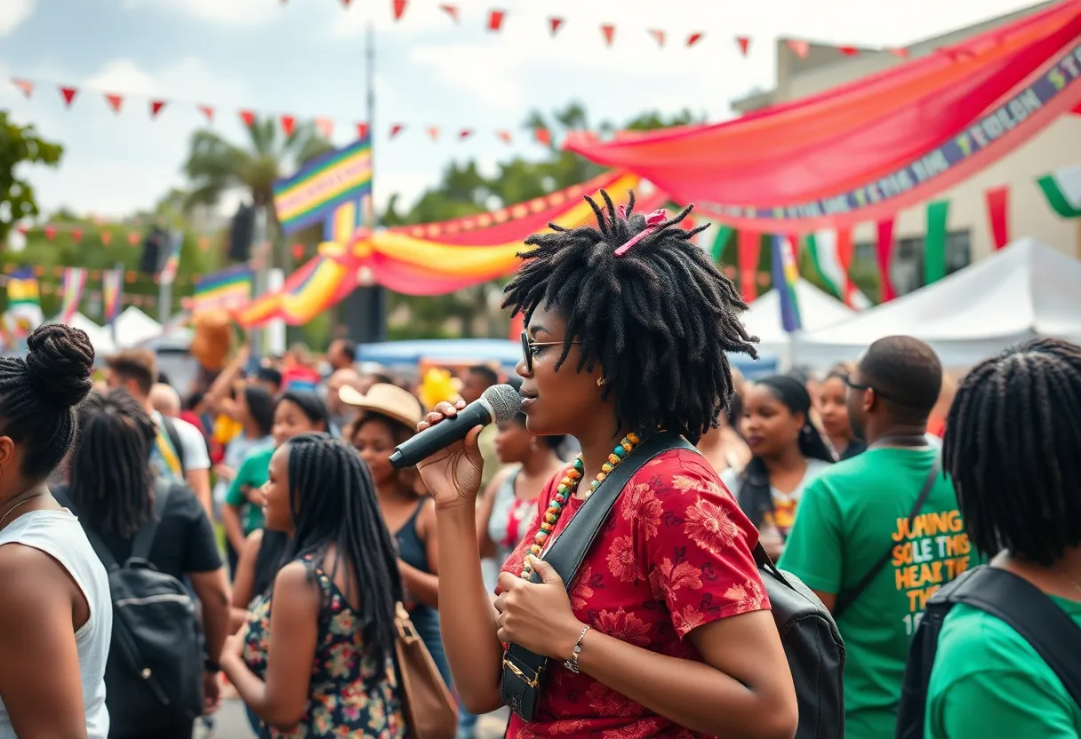 Community members celebrating Juneteenth in Las Vegas.