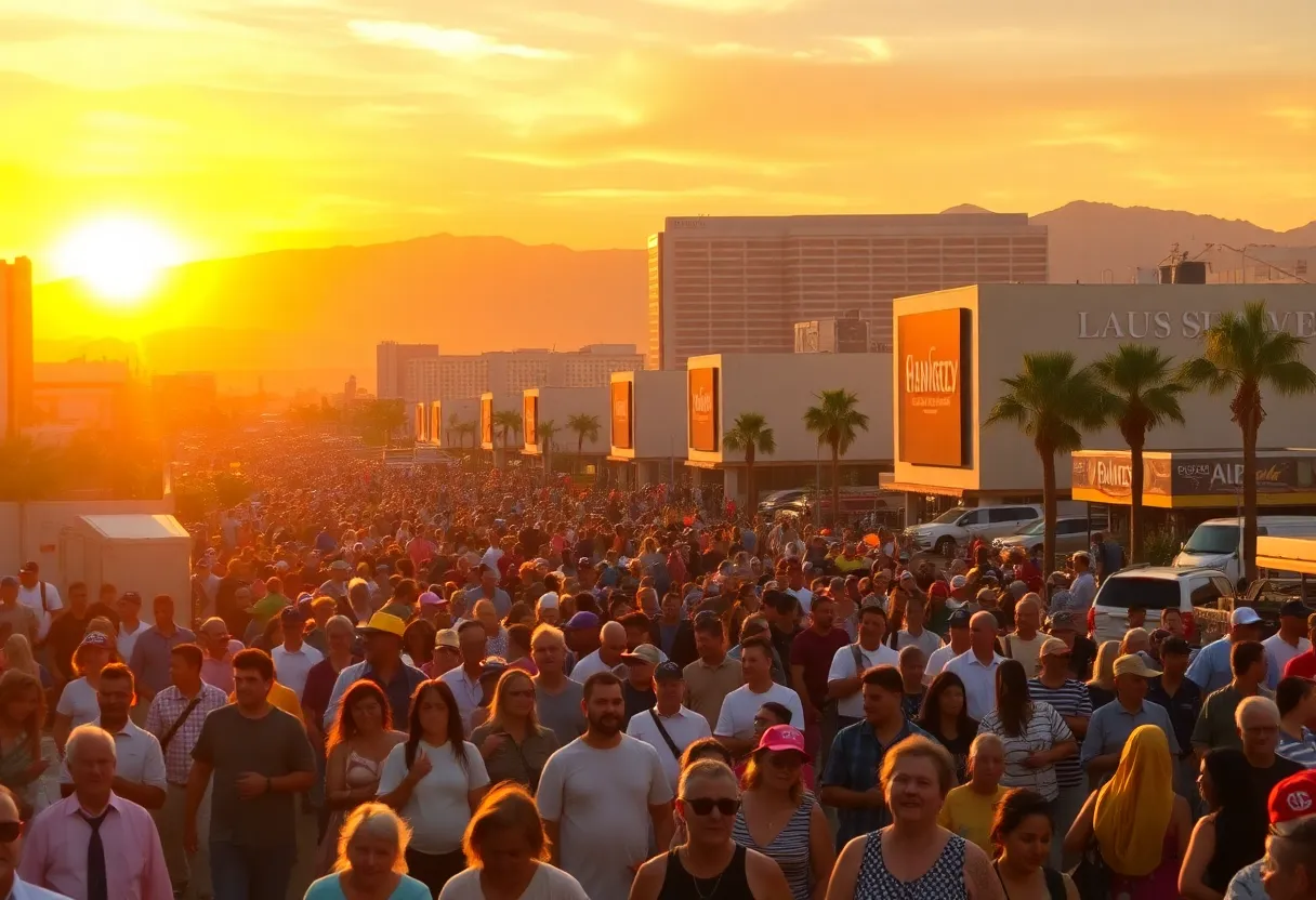 Community members navigating Las Vegas during extreme heat