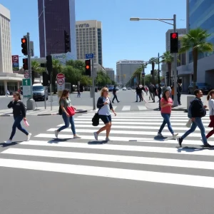 Enhanced crosswalk safety features in Las Vegas