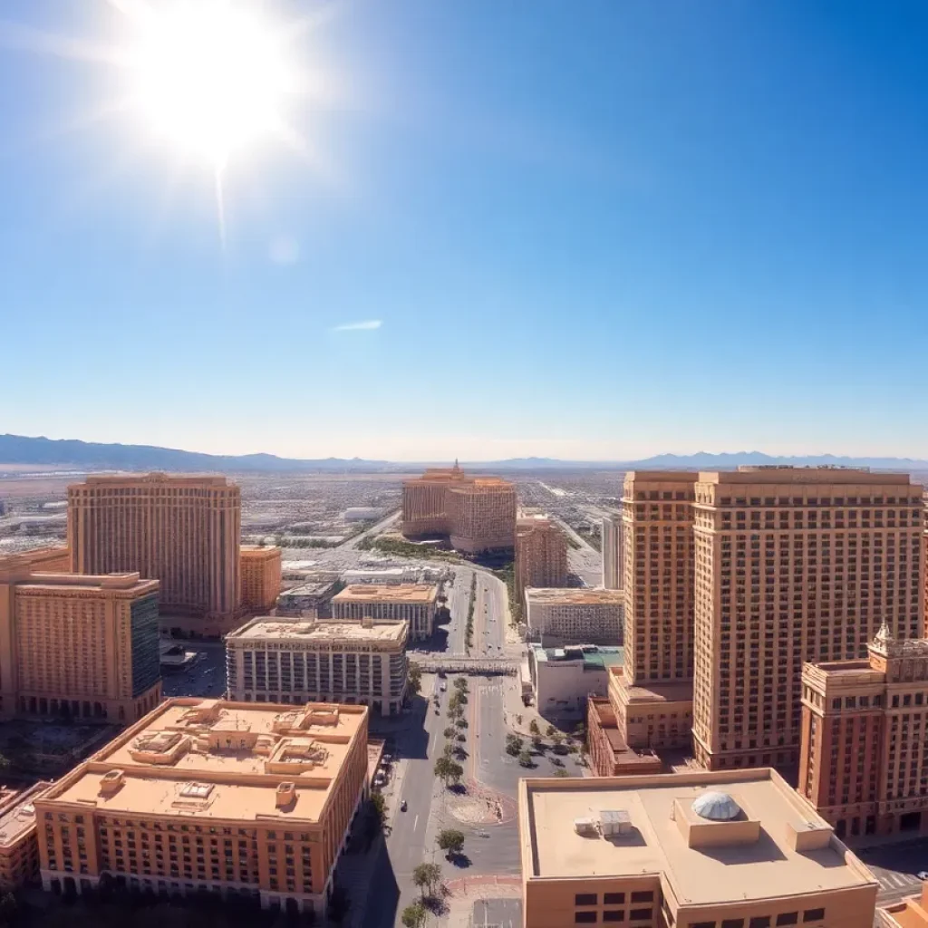 Panoramic view of Las Vegas under extreme heat