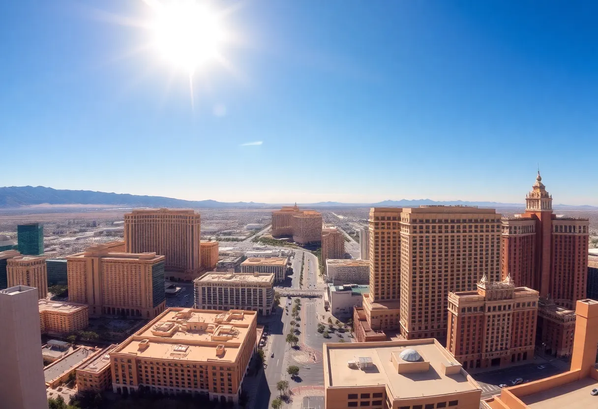Panoramic view of Las Vegas under extreme heat