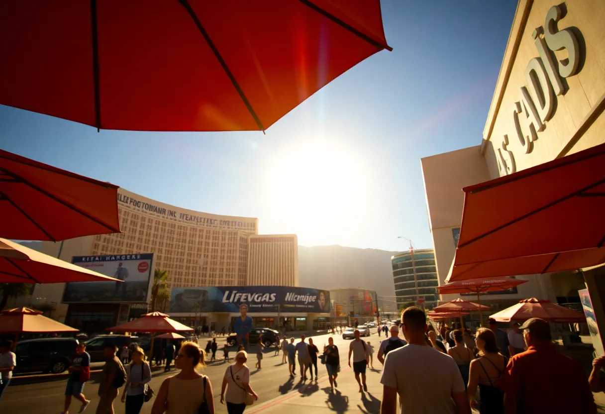 Las Vegas landscape during an extreme heat wave