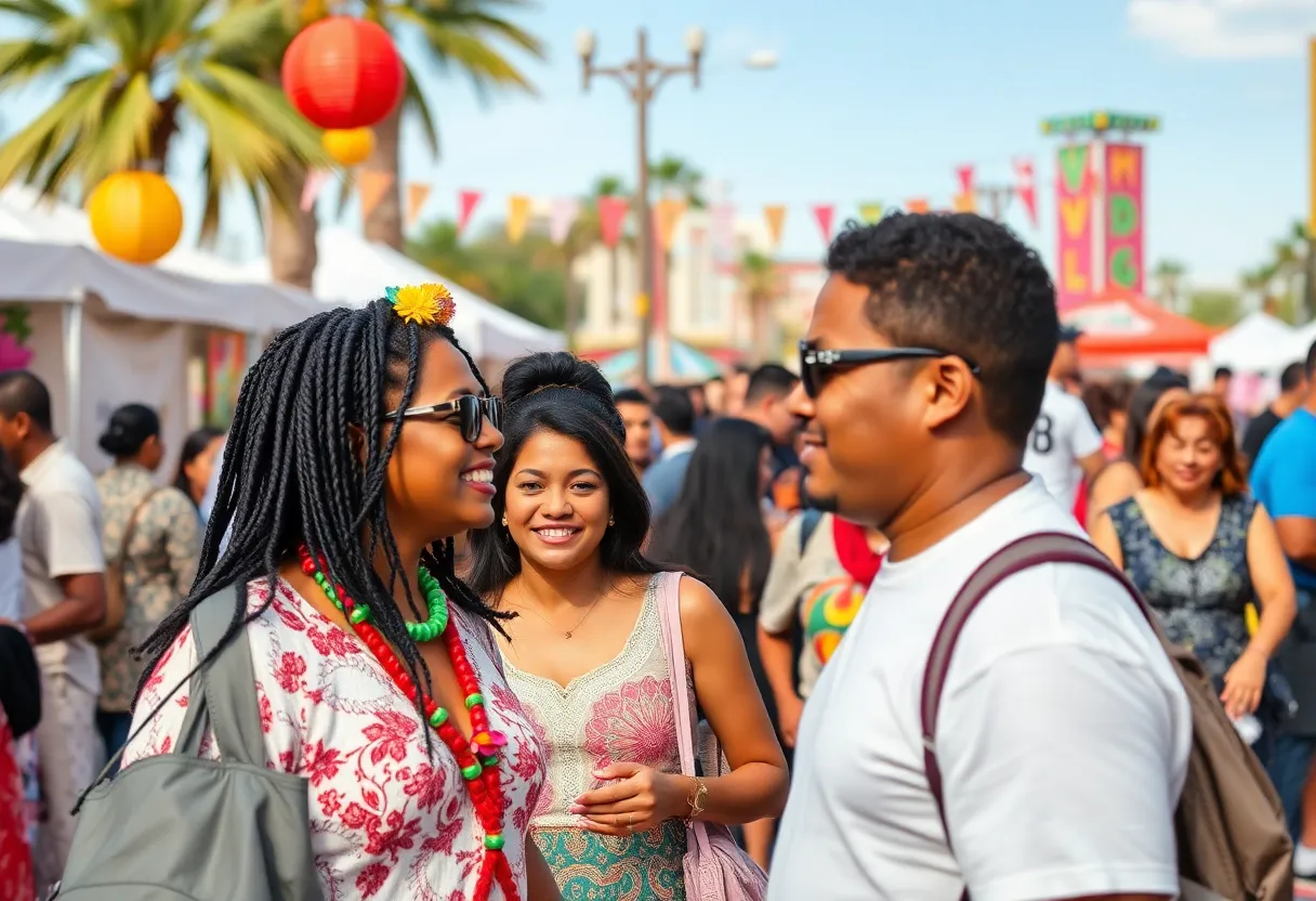 Celebration of Juneteenth in Las Vegas with attendees enjoying various cultural activities.