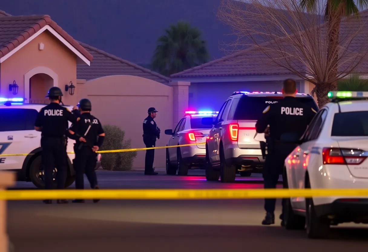 Police officers conducting an operation in Las Vegas