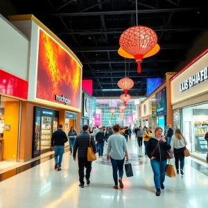 Shoppers enjoying new retail offerings in Las Vegas.