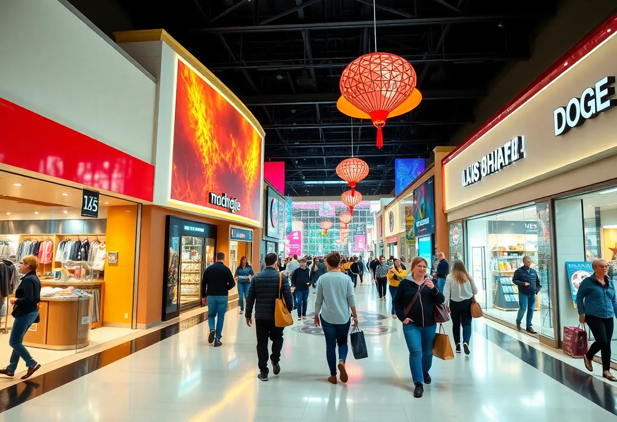 Shoppers enjoying new retail offerings in Las Vegas.