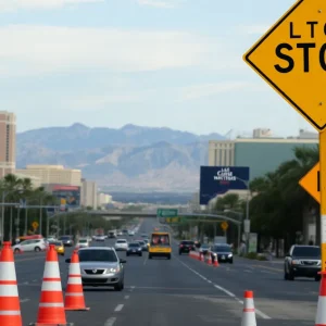 Traffic disruptions due to road closures in Las Vegas