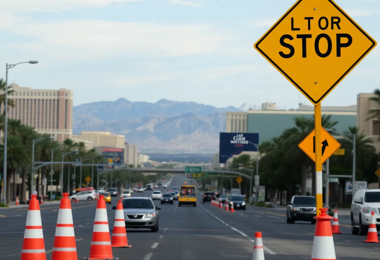 Traffic disruptions due to road closures in Las Vegas