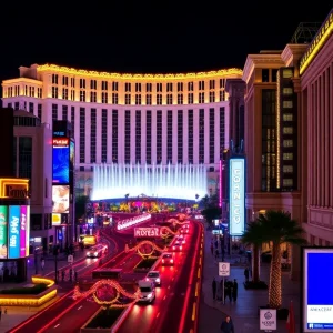 Bright lights of the Las Vegas Strip at night