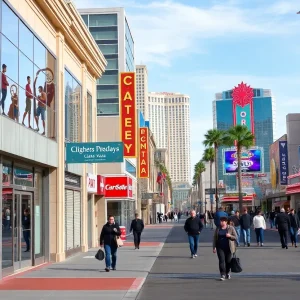 Empty Las Vegas Strip highlighting tourism decline