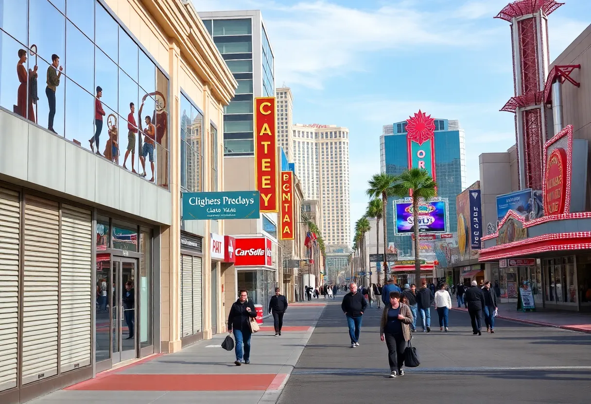 Empty Las Vegas Strip highlighting tourism decline